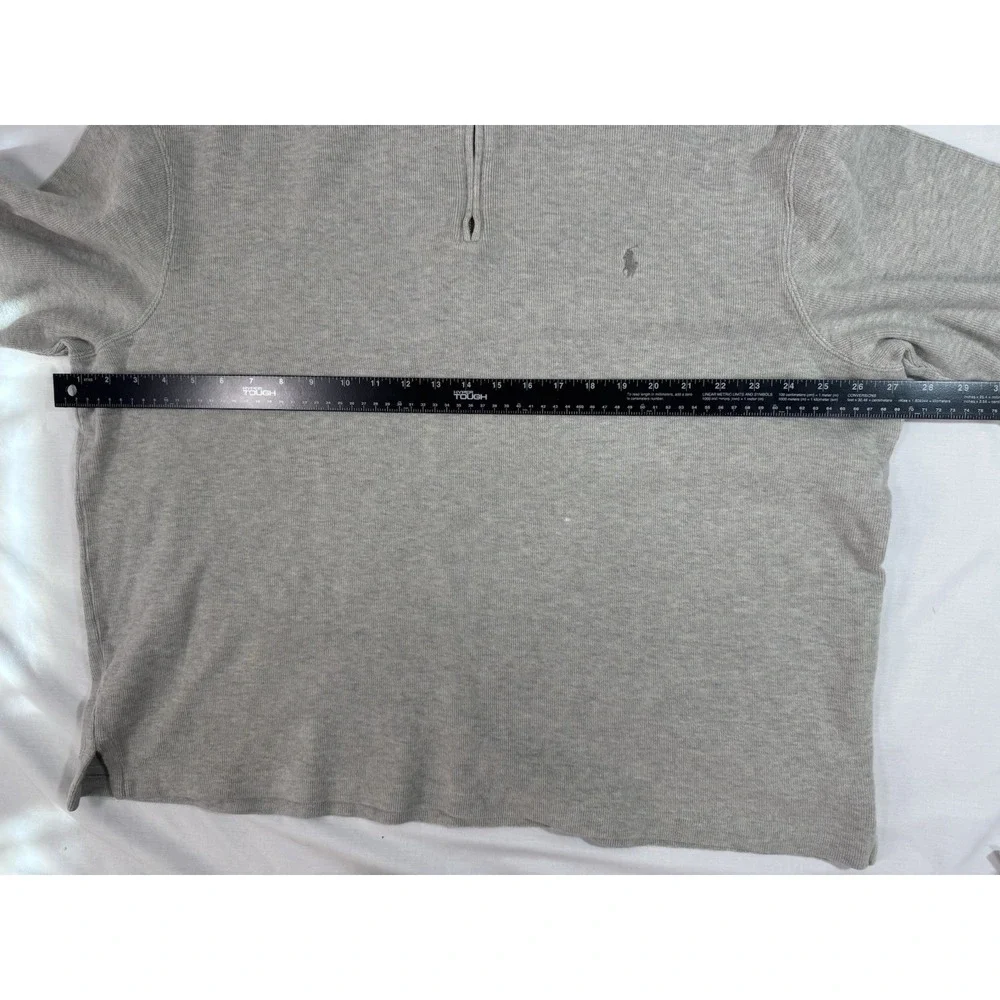 Polo Ralph Lauren Sweatshirt Mock Neck Pullover 1/4 Zip Beige Men XXL‎